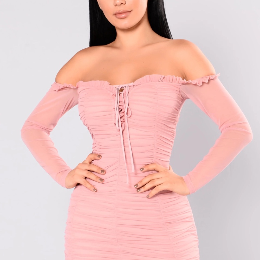 Maura Mesh Dress - Mauve